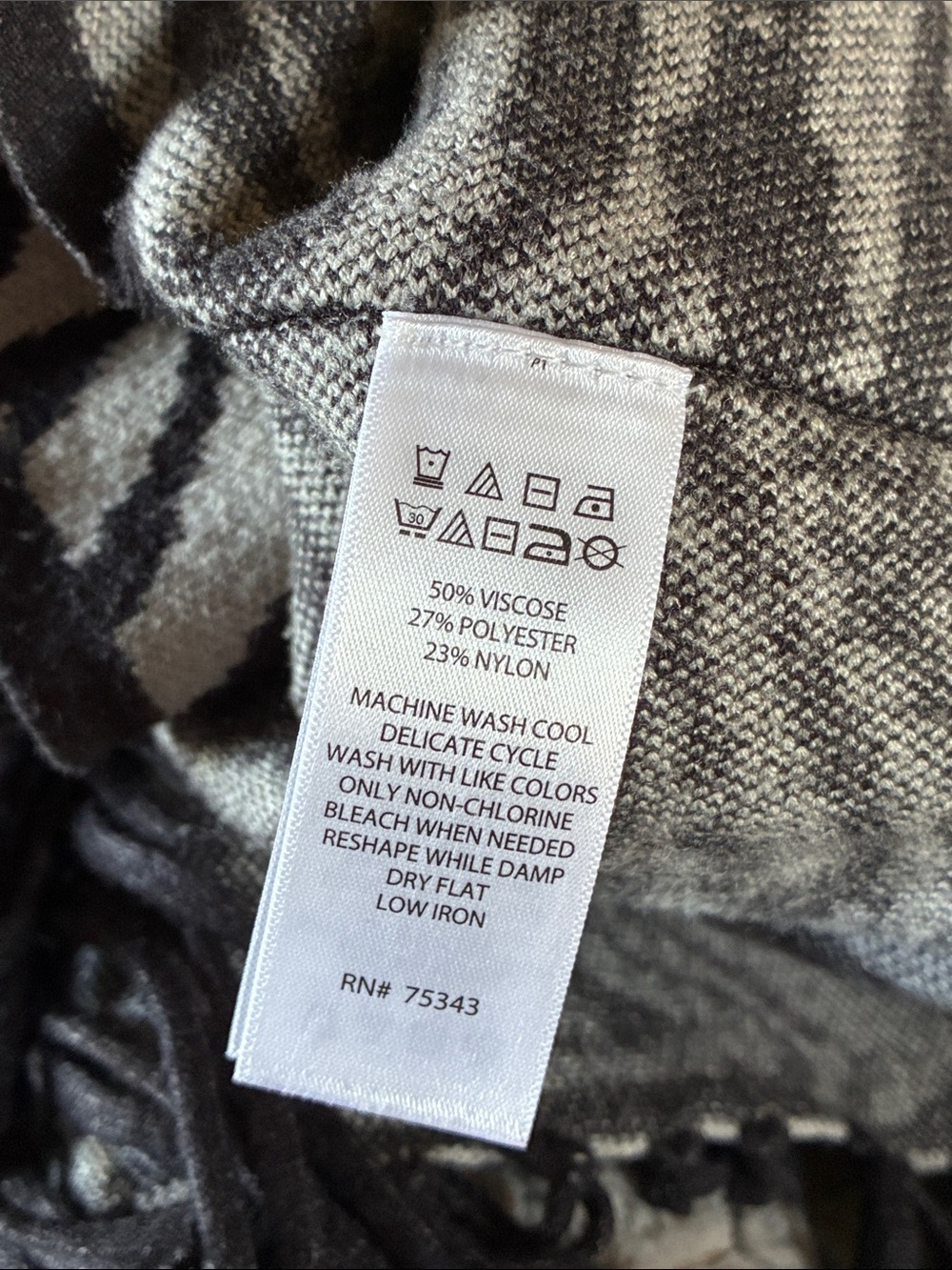 Christian Siriano L/XL Knit Zebra-Pattern Poncho - Picture 5 of 7